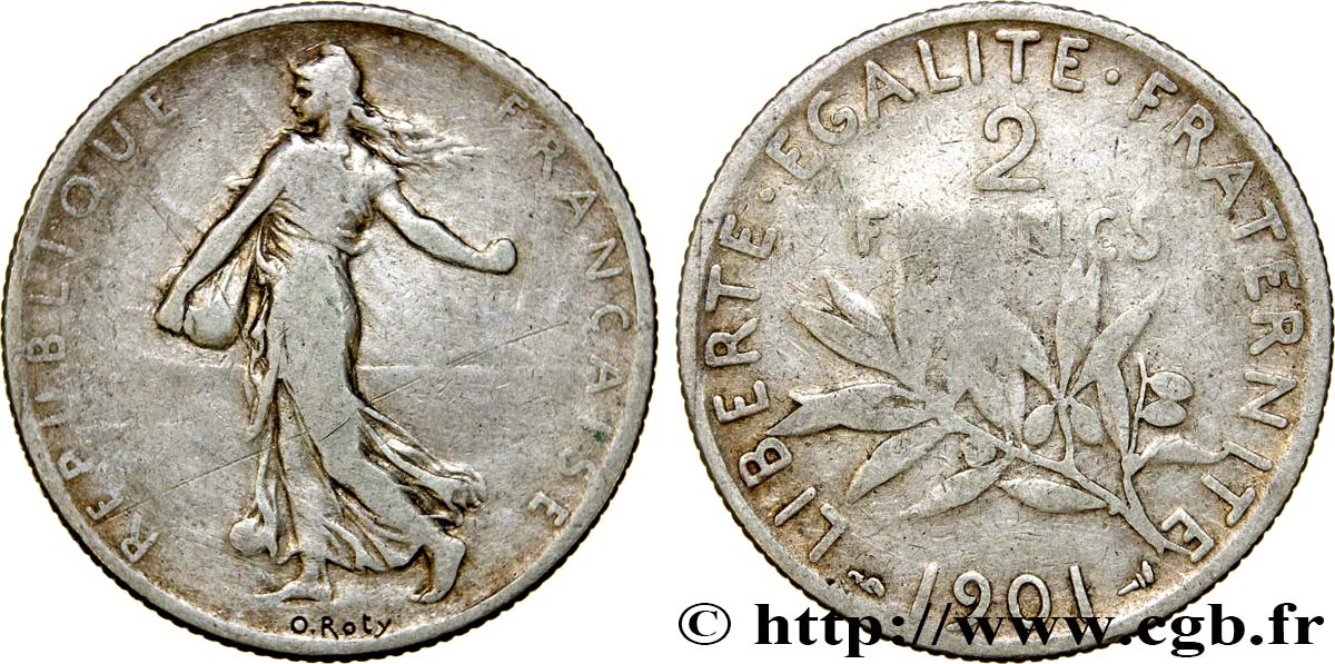 2 francs Semeuse 1901 Paris F.266/6 S15 