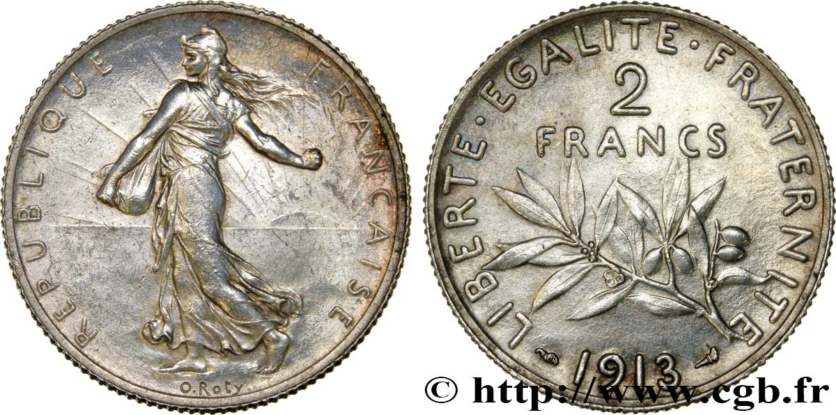 2 francs Semeuse 1913  F.266/14 AU52 