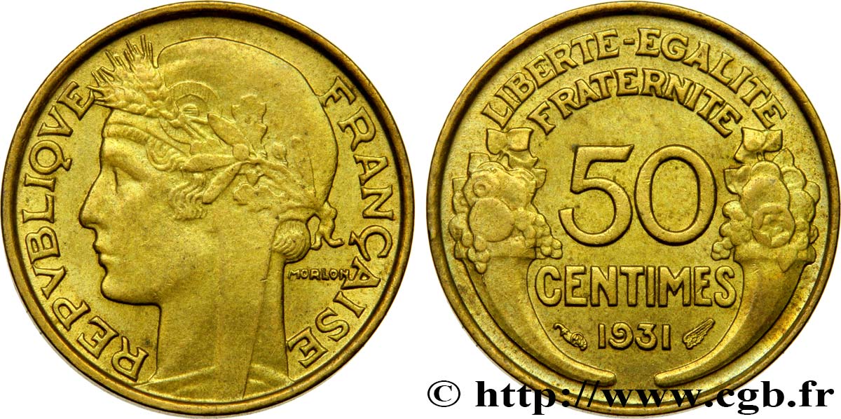 50 centimes Morlon, avec raisin sans fruit 1931  F.192/4 SPL55 