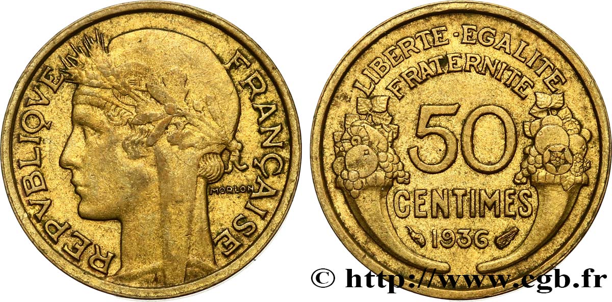 50 centimes Morlon 1936  F.192/12 AU52 