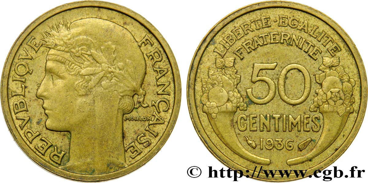 50 centimes Morlon 1936  F.192/12 TTB52 