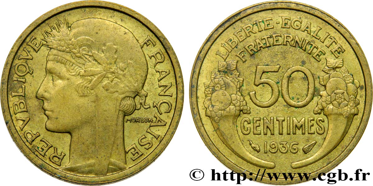 50 centimes Morlon 1936  F.192/12 VZ55 