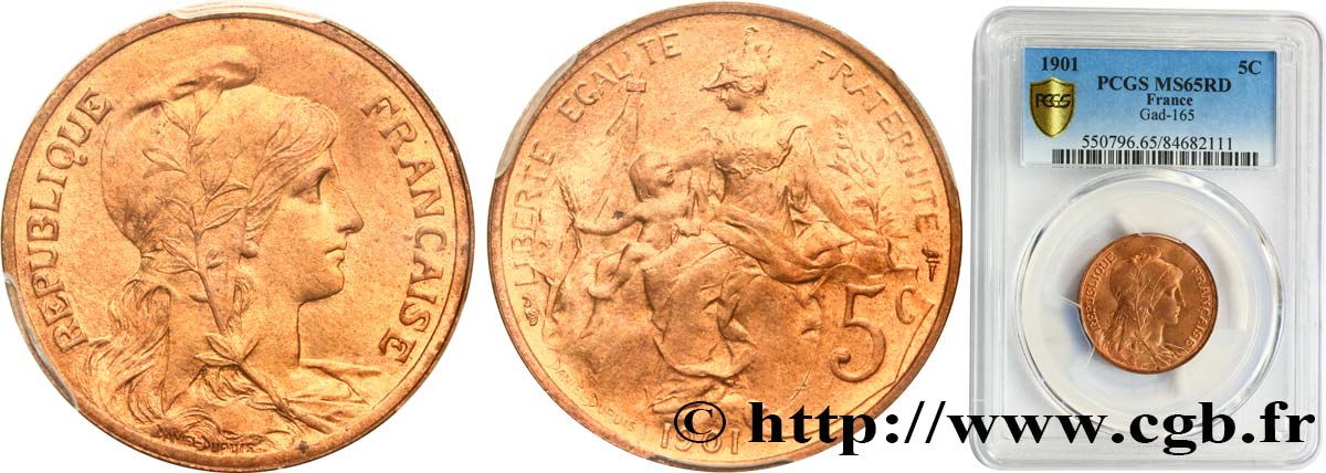 5 centimes Daniel-Dupuis 1901  F.119/11 MS65 PCGS