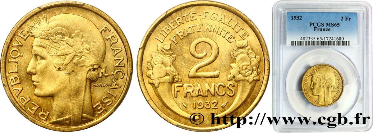 2 francs Morlon 1932  F.268/3 ST65 PCGS