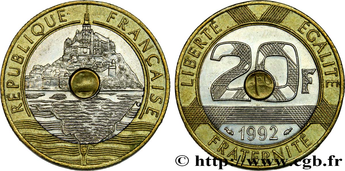 20 francs Mont Saint-Michel 1992 Pessac F.403/2 MS60 