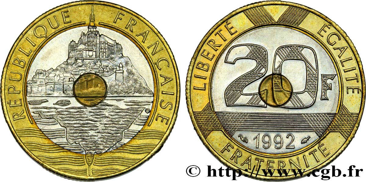 20 francs Mont Saint-Michel 1992 Pessac F.403/2 MS64 
