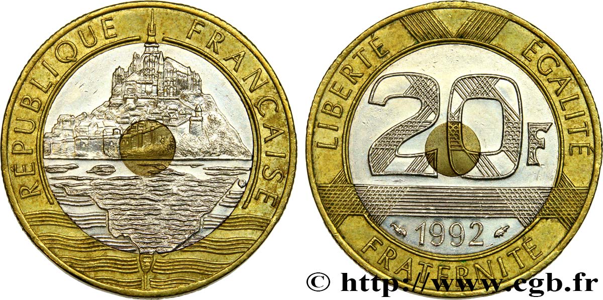 20 francs Mont Saint-Michel 1992 Pessac F.403/2 VZ58 