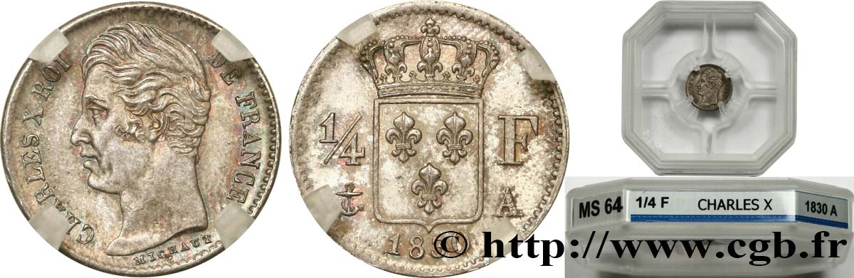 1/4 franc Charles X 1830 Paris F.164/39 SC64 GENI