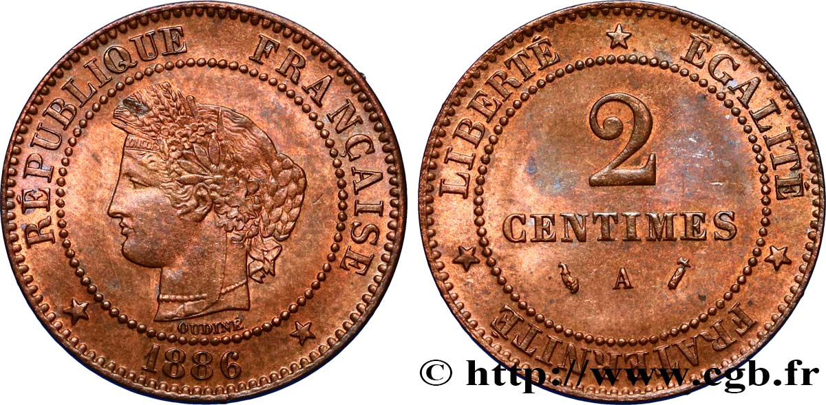 2 centimes Cérès 1886 Paris F.109/12 MBC54 