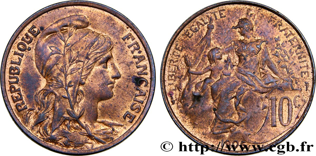 10 centimes Daniel-Dupuis 1906  F.136/15 AU58 