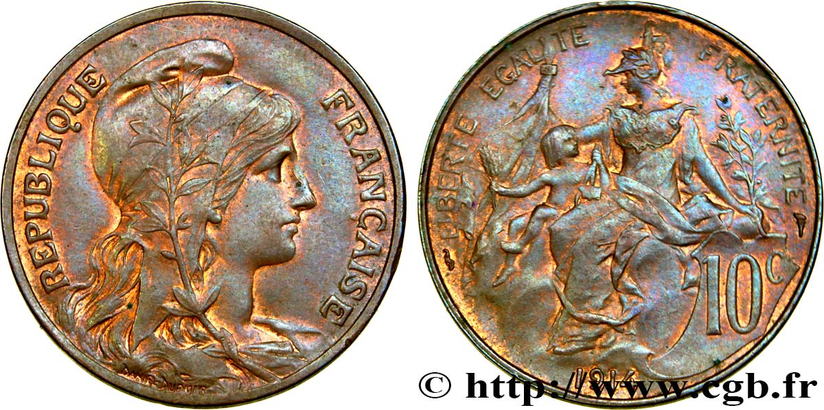 10 centimes Daniel-Dupuis 1914  F.136/23 AU52 