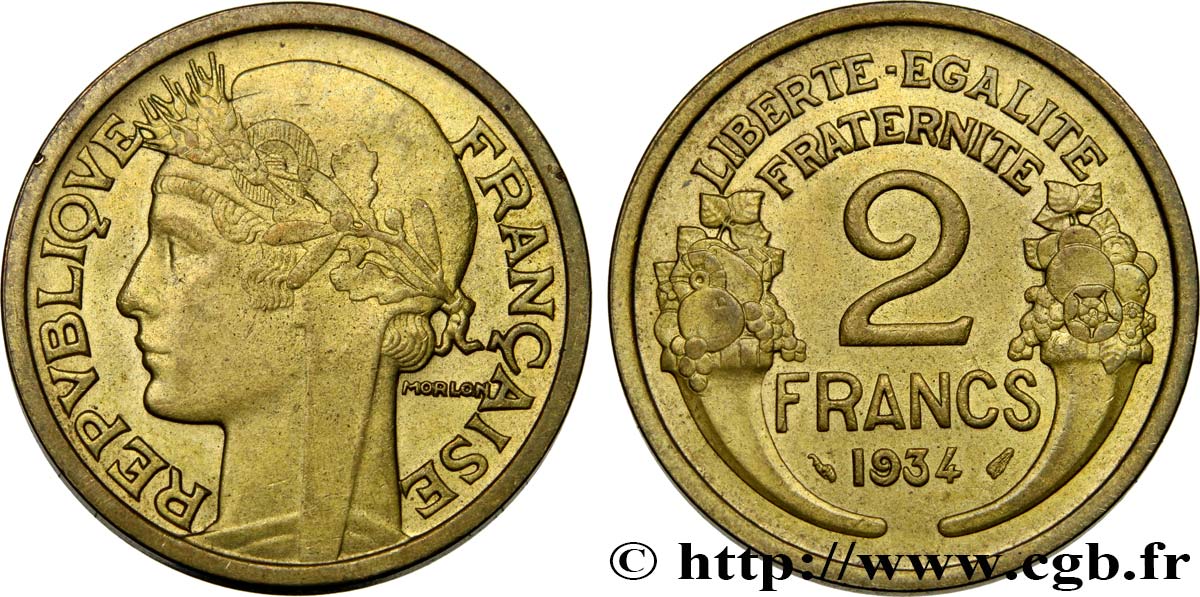 2 francs Morlon 1934  F.268/7 MS62 