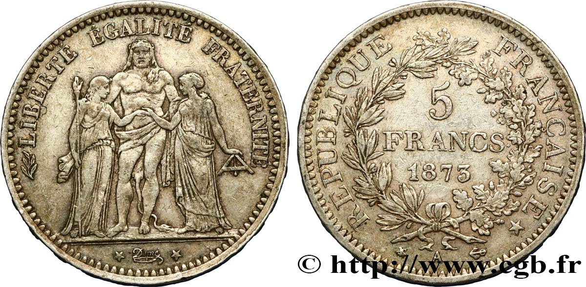 5 francs Hercule 1873 Paris F.334/9 BC38 