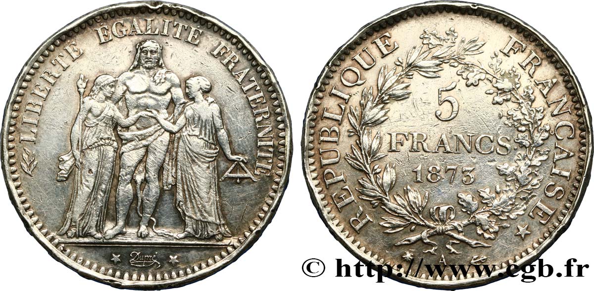 5 francs Hercule 1873 Paris F.334/9 q.BB 