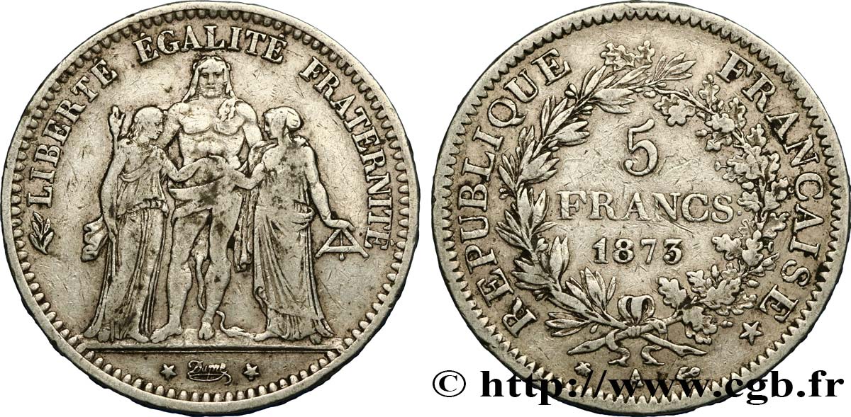 5 francs Hercule 1873 Paris F.334/9 S25 