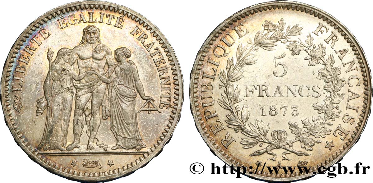 5 francs Hercule 1873 Paris F.334/9 SS48 