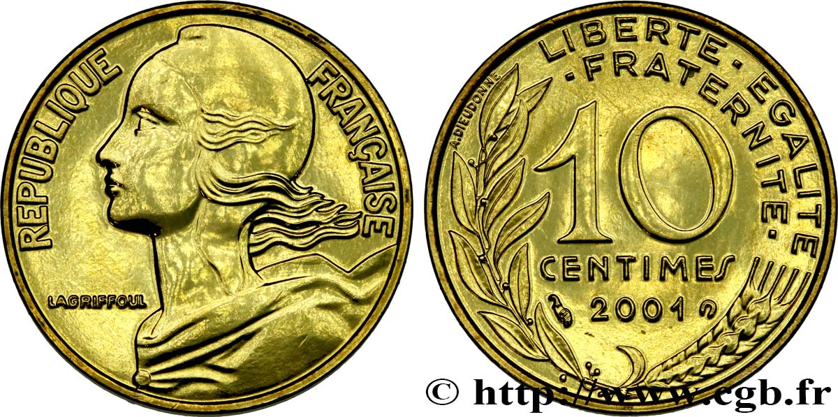 10 centimes Marianne 2001 Pessac F.144/45 SPL 