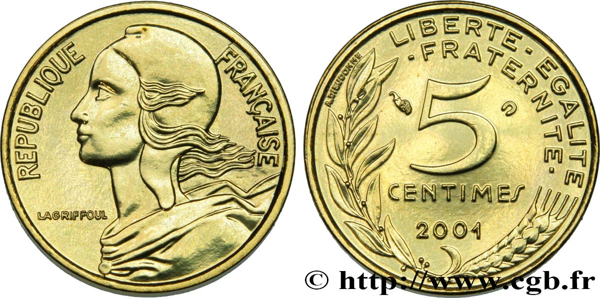 5 centimes Marianne 2001 Pessac F.125/45 fST 