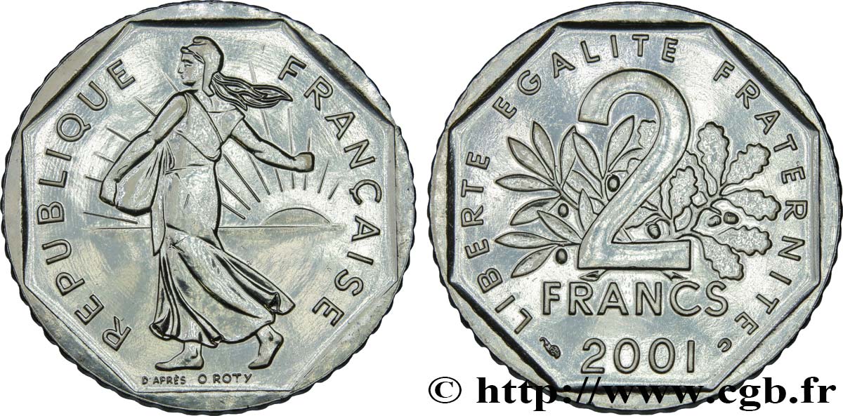 2 francs Semeuse, nickel 2001 Pessac F.272/29 MS 