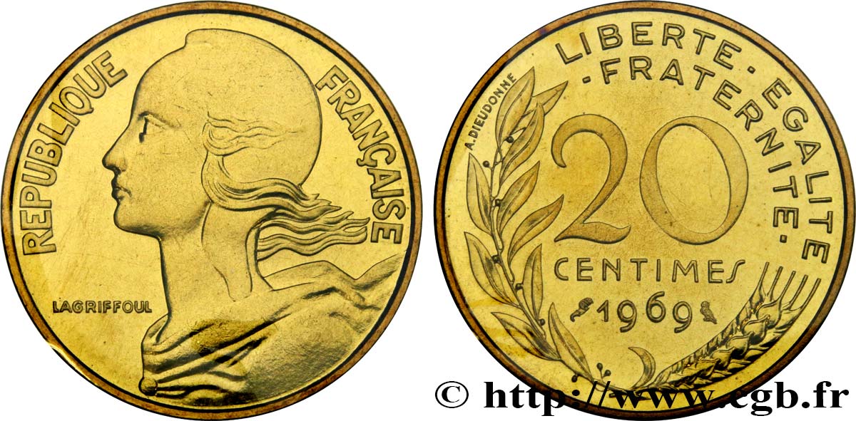20 centimes Marianne 1969 Paris F.156/9 FDC 