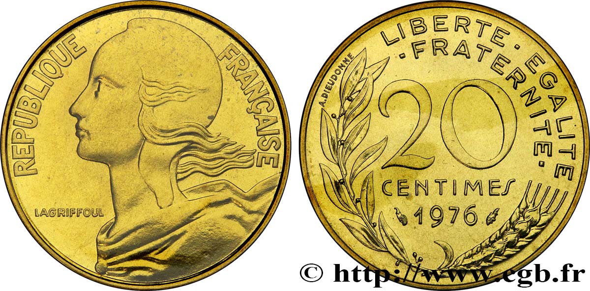 20 centimes Marianne 1976 Pessac F.156/16 ST 