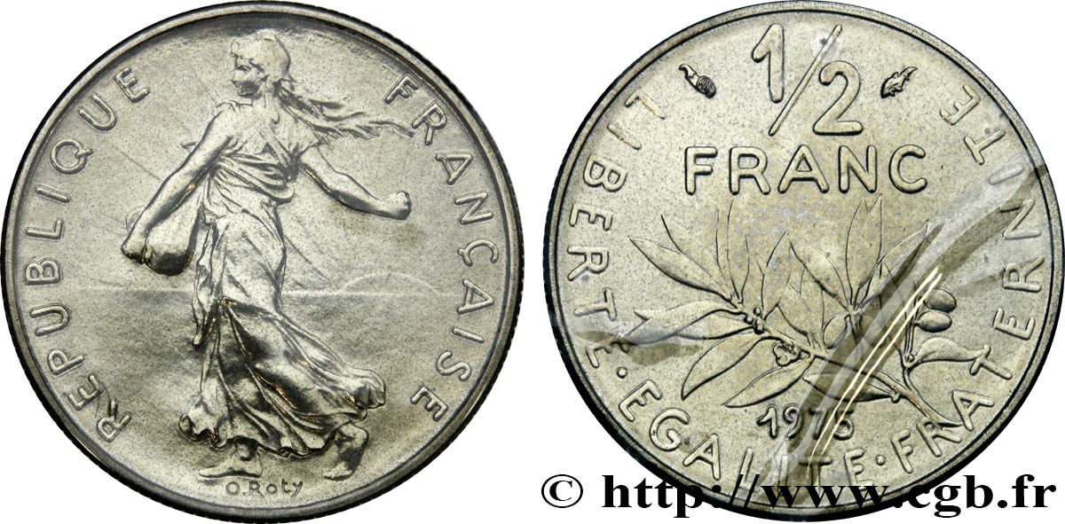 1/2 franc Semeuse 1975 Pessac F.198/14 MS 