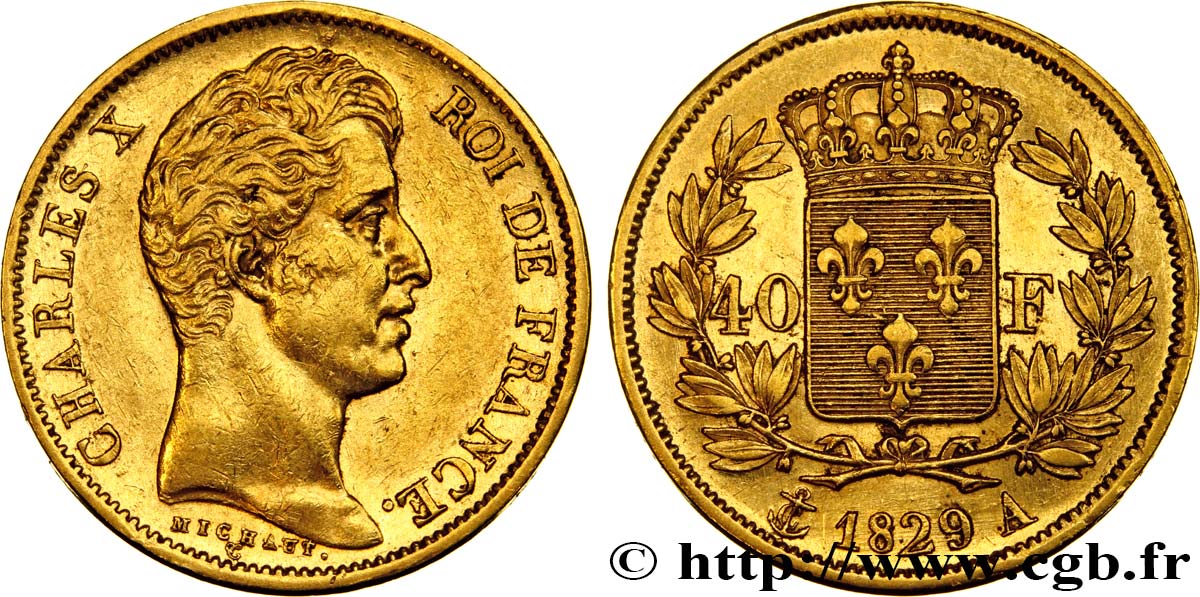 40 francs or Charles X, 2e type 1829 Paris F.544/4 SS48 