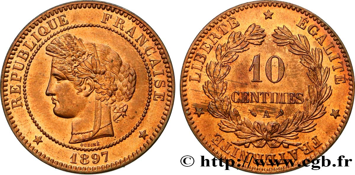 10 centimes Cérès 1897 Paris F.135/44 MS64 