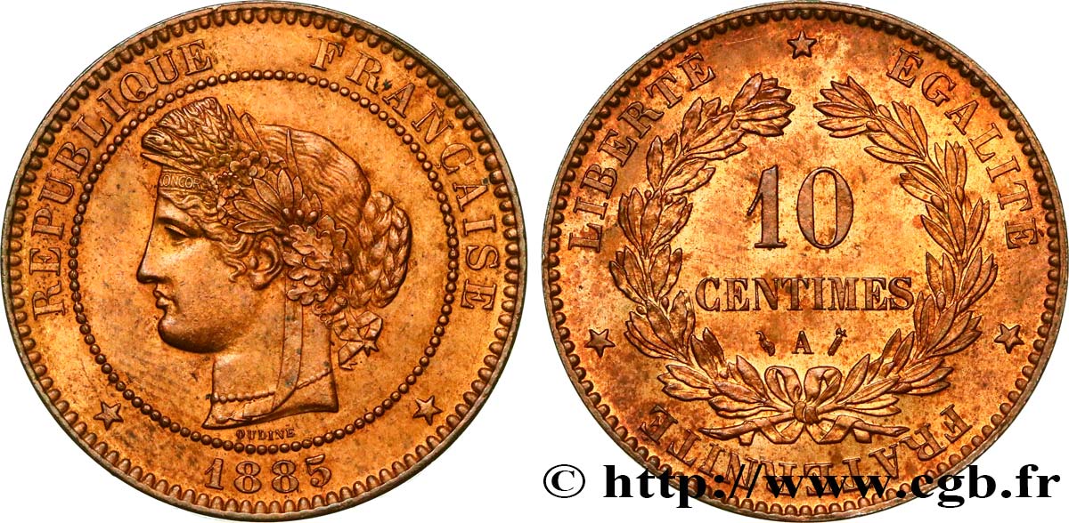 10 centimes Cérès 1885 Paris F.135/29 VZ60 