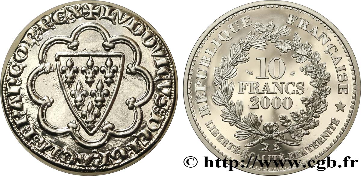 Belle Epreuve 10 Francs - Ecu d’Or de Saint Louis -  XIIIe siècle 2000  F.1329 1 MS 