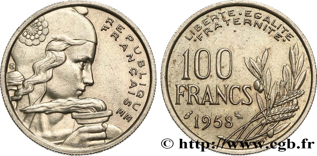 100 francs Cochet, chouette 1958  F.450/13 TTB52 
