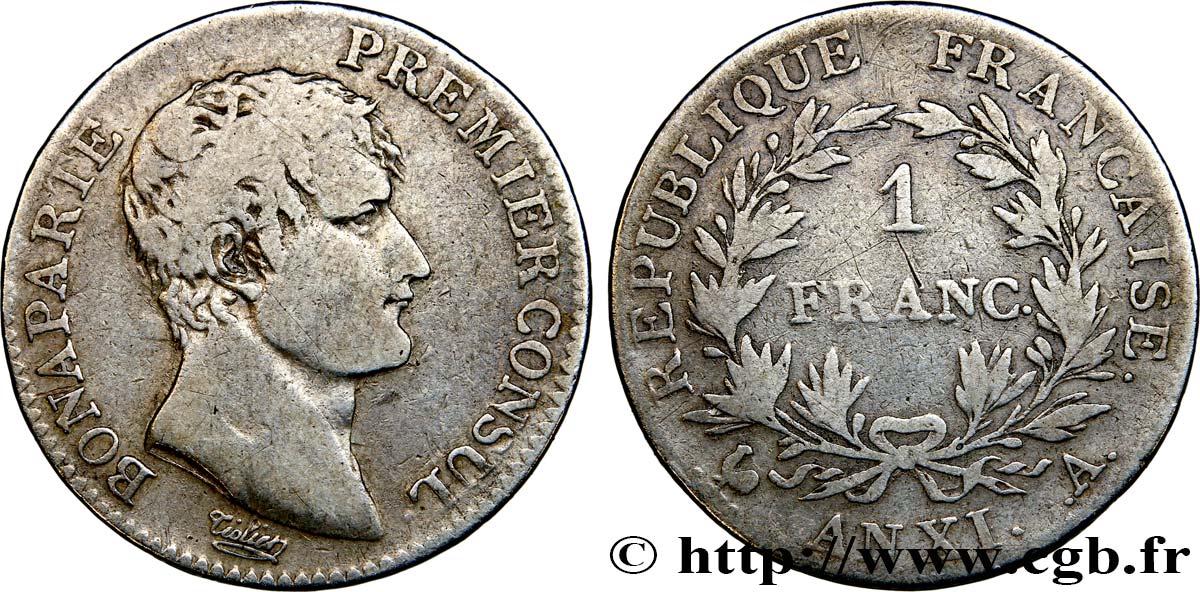 1 franc Bonaparte Premier Consul 1803 Paris F.200/1 TB20 