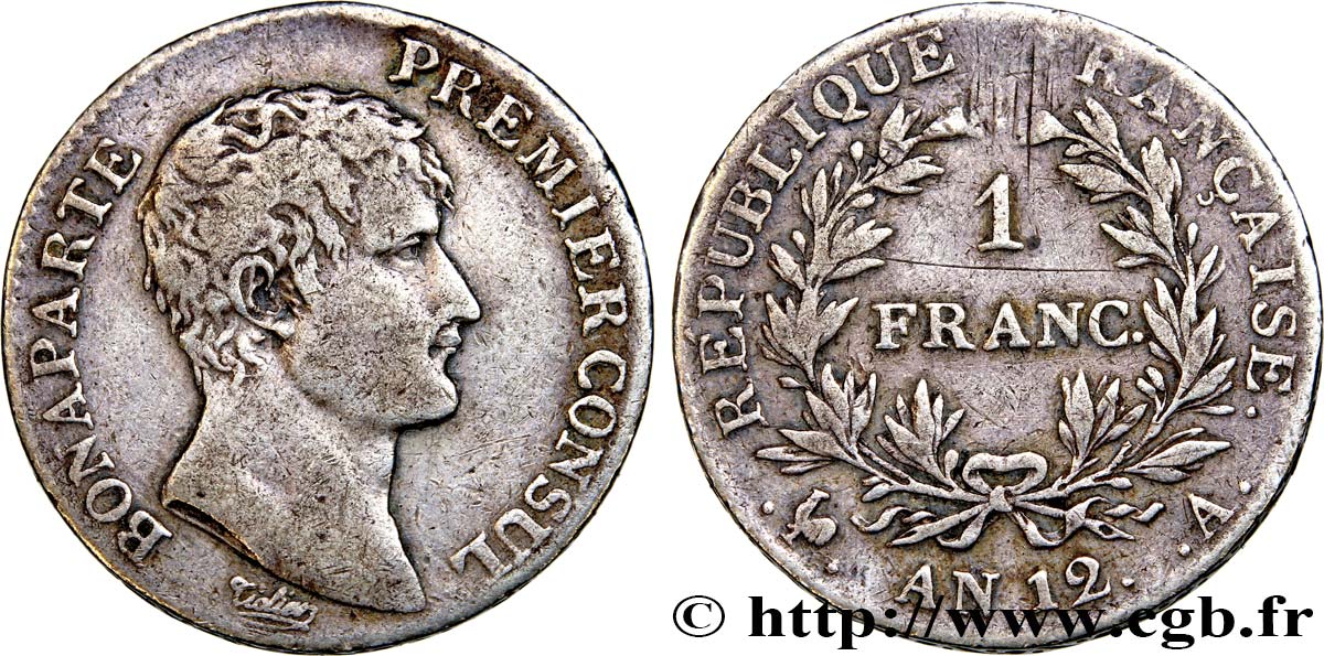 1 franc Bonaparte Premier Consul 1804 Paris F.200/8 MB30 