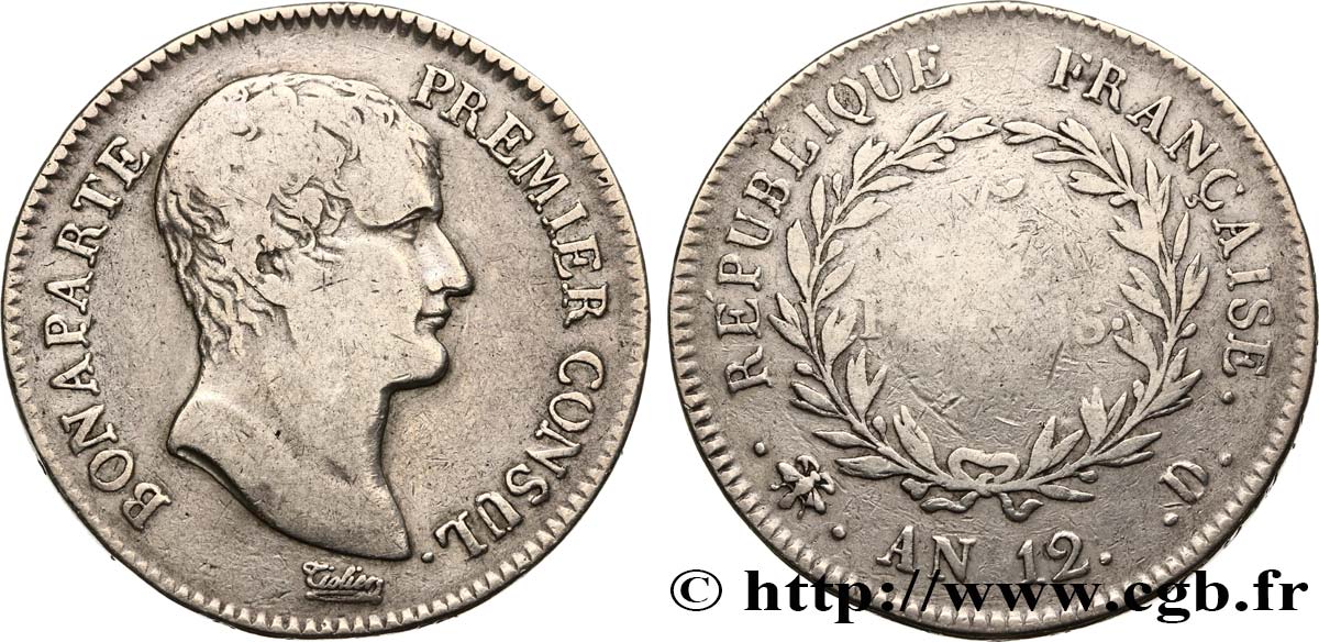 5 francs Bonaparte Premier Consul 1804 Lyon F.301/13 S25 