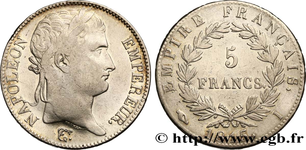 5 francs Napoléon Empereur, Cent-Jours 1815 Limoges F.307A/4 TB 