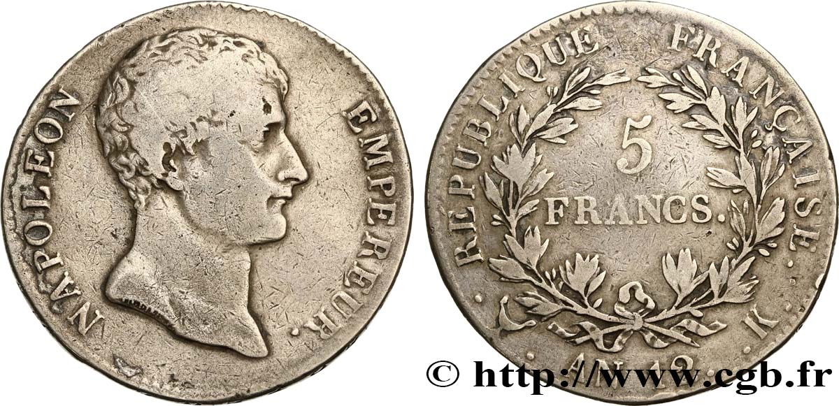 5 francs Napoléon Empereur, type intermédiaire 1804 Bordeaux F.302/6 MB25 