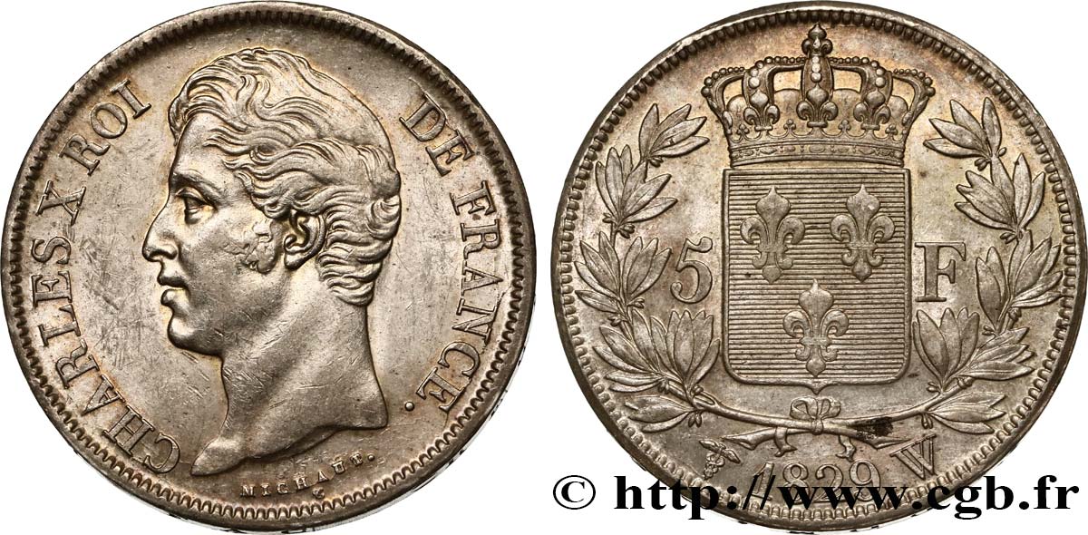5 francs Charles X, 2e type 1829 Lille F.311/39 BB52 