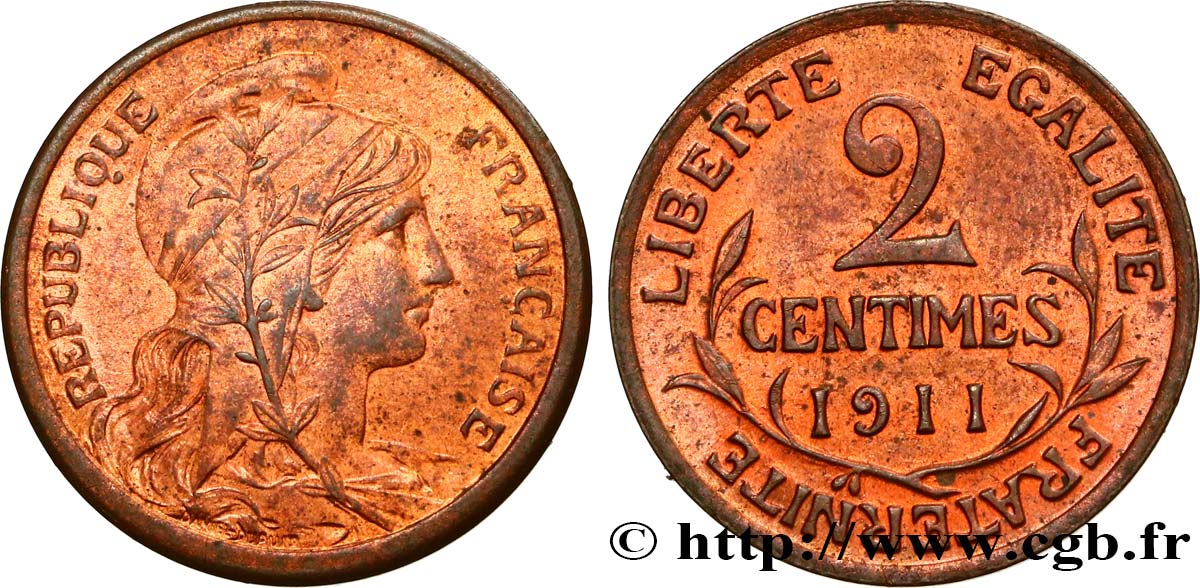 2 centimes Daniel-Dupuis 1911 Paris F.110/14 EBC55 