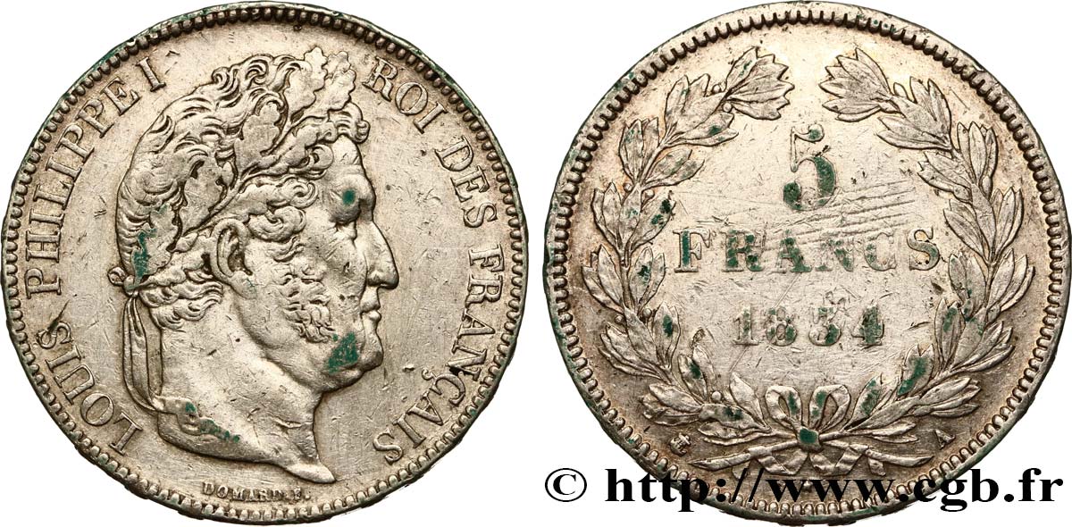 5 francs IIe type Domard 1834 Paris F.324/29 S 
