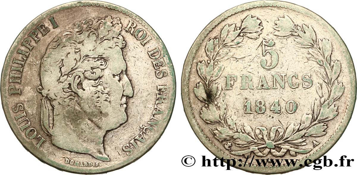 5 francs IIe type Domard 1840 Paris F.324/83 MB25 