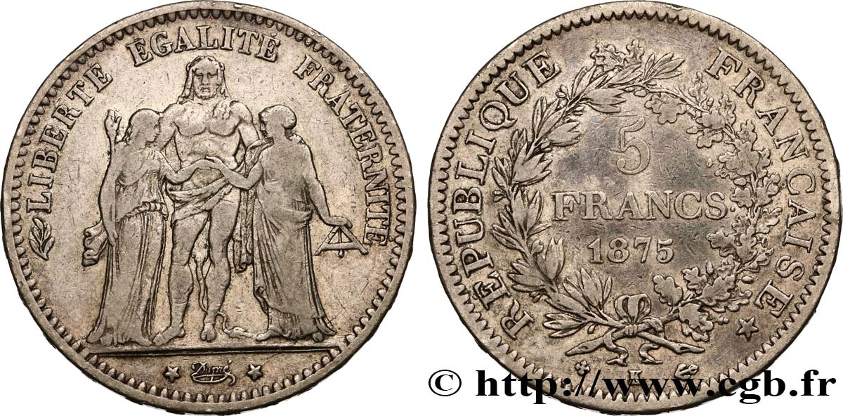 5 francs Hercule 1875 Bordeaux F.334/16 MB25 