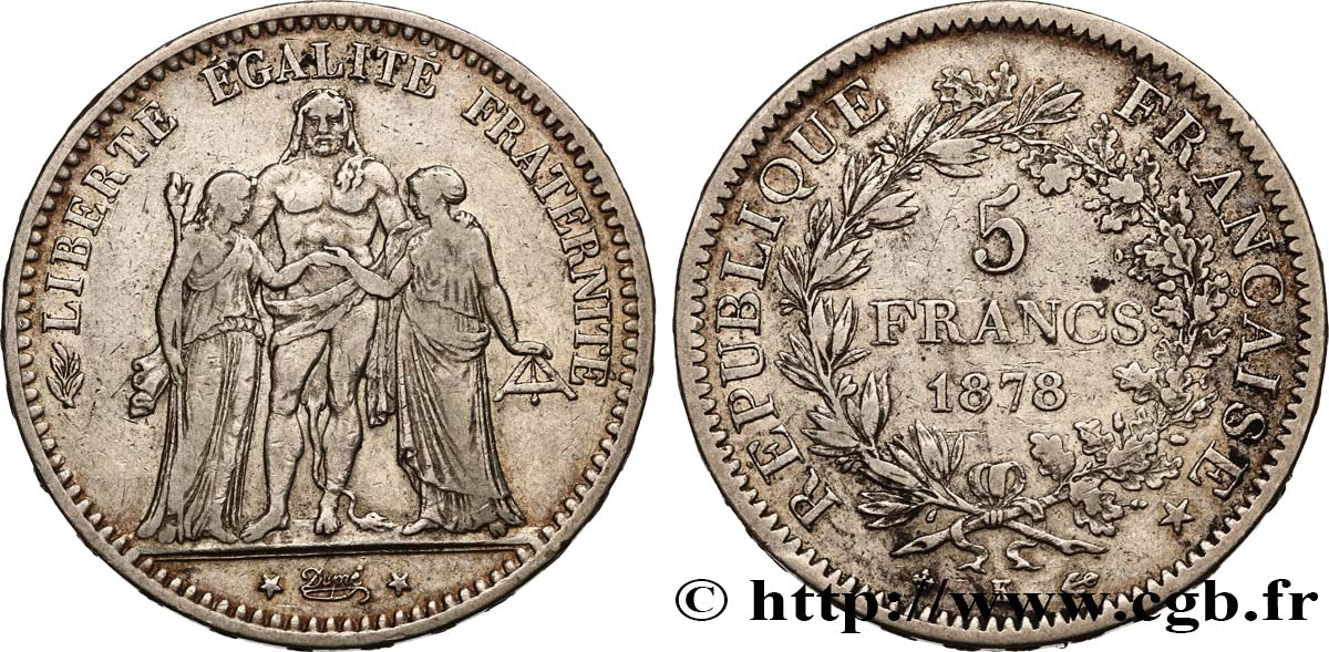 5 francs Hercule 1878 Bordeaux F.334/23 BC35 