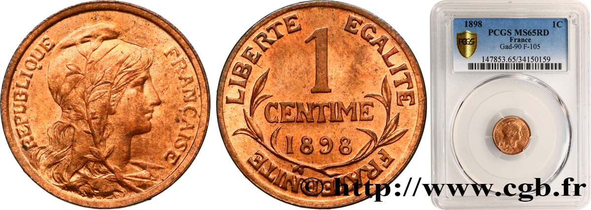 1 centime Daniel-Dupuis 1898 Paris F.105/1 ST65 PCGS