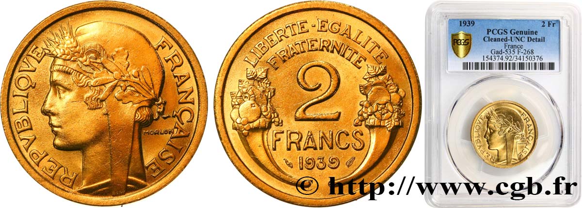 2 francs Morlon 1939  F.268/12 MS PCGS