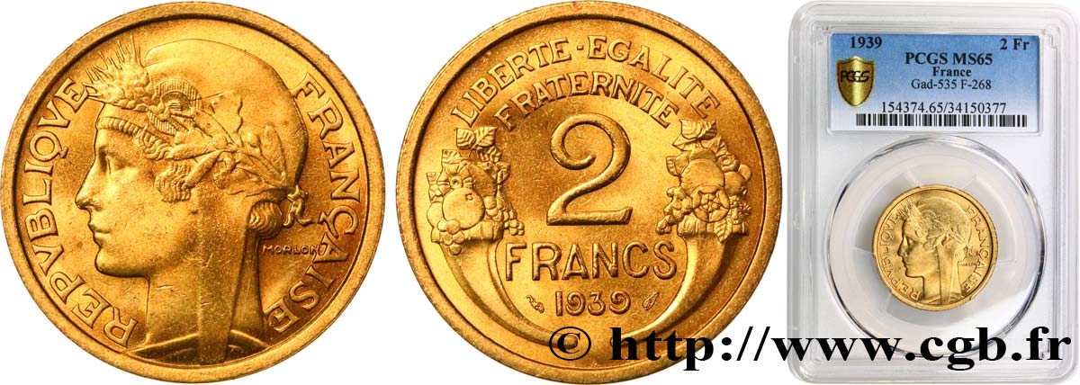 2 francs Morlon 1939  F.268/12 ST65 PCGS