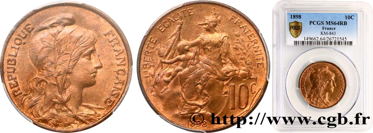 10 centimes Daniel-Dupuis 1898  F.136/5 fST64 PCGS