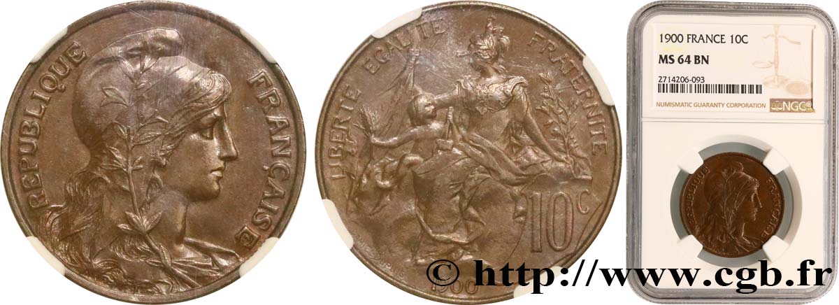 10 centimes Daniel-Dupuis 1900  F.136/8 MS64 NGC