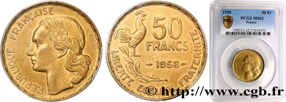 50 Francs Guiraud 1958 Paris F.425/14 EBC62 PCGS