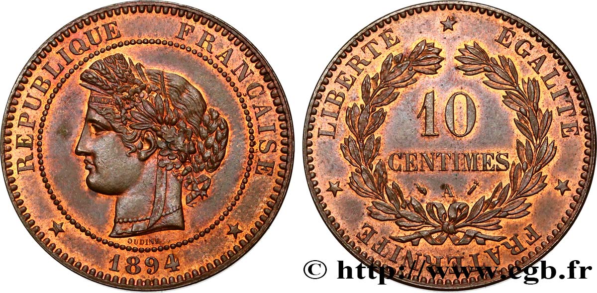 10 centimes Cérès 1894 Paris F.135/39 VZ60 