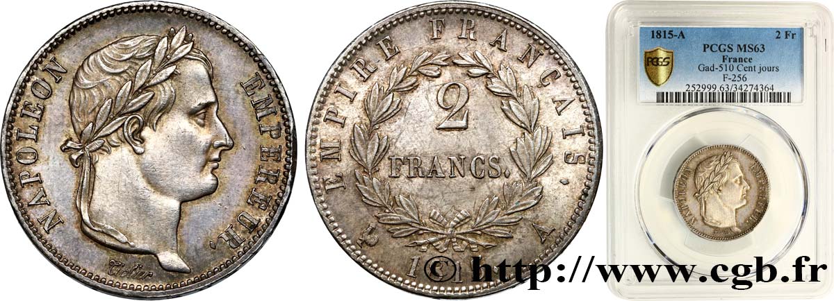 2 francs Cent-Jours 1815 Paris F.256/1 fST63 PCGS